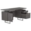 2 Drawer Computer Desk High Gloss - Gray - Image 5