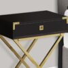 Accent Side Table, Storage Drawer, Contemporary - Espresso - Image 3