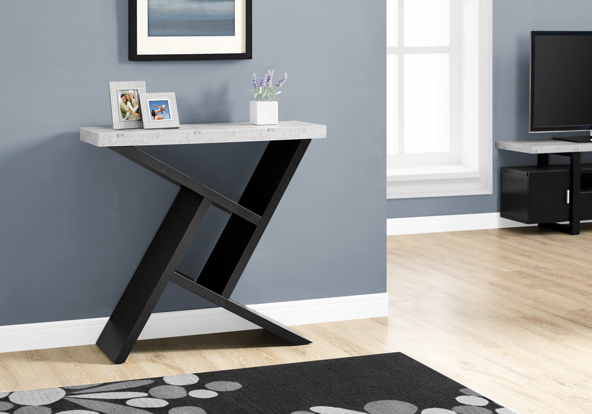 Accent Console Table For Entryway, Contemporary And Modern - Black - Image 2