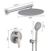 Wall Mounted Shower Set With High Pressure 10" Rain Shower Head And 5 Function Handheld Shower Head - Brushed Nickel - Image 3