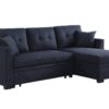 Sectional Sofa Bed L Shaped Sofa Couch Bed With USB Port, Reversible Sofa Sleeper With Pull Out Bed, Chaise With Storage, Pull Out Couch For Living Room - Black - Image 5