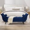 Alma - Tufted Flared Arm Entryway Bench - Navy Blue - Image 9