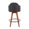 Ahoy - Contemporary Fixed Height Counter Stool With Bamboo Legs / Round Footrest (Set of 2) - Charcoal / Walnut - Image 5