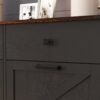 Double Tilt Out Trash Cabinet With Hideaway Drawer And Barn Door - Black - Image 13