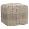 Elmer - Square Woven Pouf - Natural / Gray - Image 9
