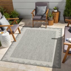 Sunshine - 7'10" X 10'3" Indoor, Outdoor Area Rug, Polypropylene - Silver
