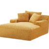 Cloudline - Oversized Chaise Lounge Chair In Soft Corduroy, Modern Comfy Couch With Full Foam Cushioning, Cozy Sleeper Sofabed For Living Room - Yellow - Image 10