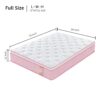 12" Full Size Hybrid Mattress 7 Zoned Individual Pocket Spring Memory Foam Cool Knitted Cover - Pink - Image 7