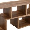 Minimalist 2 Pieces Cube TV Stand With Open Storage Shelves - Natural Wood - Image 14