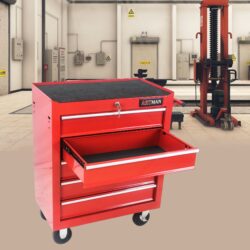 5 Drawers Multifunctional Tool Cart With Wheels - Red