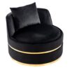 360 Degree Swivel Accent Chair With Soft Cushion For Living Room, Bedroom, Office - Black - Image 10