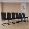 Modern Dining Chairs With High Back Upholstered Side And Metal Legs (Set of 2) - Black - Image 12