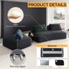 Oversized Modular Sectional Sofa Set With Removable Backrests And Soft Pillows, Deep Seat Couch & Sofa Bed For Living Room - Dark Gray - Image 14