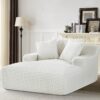 Cloudline - Oversized Chaise Lounge Chair In Soft Corduroy, Modern Comfy Couch With Full Foam Cushioning, Cozy Sleeper Sofabed For Living Room - Ivory - Image 5