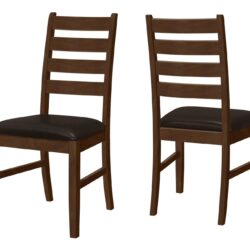 Dining Chair, Dining Room, Side, Upholstered, Transitional (Set of 2) - Brown