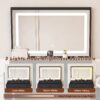 Makeup Vanity Set With Power Outlet, Hair Dryer Holder, And Adjustable Lighting - Black - Image 6