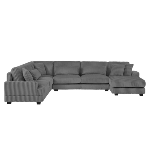 Modern Oversized U Shaped Sectional Sofa With Chaise Lounge - Dark Gray