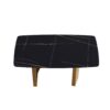 63" Artificial Stone Curved Golden Metal Leg Dining Table, 6 People - Black / Gold - Image 5