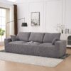 Modular Sectional Sofa With USB Charger And Petal Armrest - Gray - Image 10