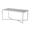 Modern Glam Metal And Faux Marble Coffee Table - White / Chrome - Image 3