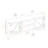 Rustic Farmhouse Double Barn Door 70" TV Stand For 80" TVs With Center Shelves - Rustic Oak - Image 2