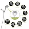 Multi Function Adjustable Hand Shower 8 Function Hand Shower Plastic With Wall Mount - Chrome - Image 6