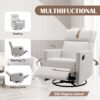 Modern Upholstered Rocker Nursery Chair Plush Seating Glider Swivel Recliner Chair - Beige - Image 6