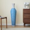 Tall Standing Designer Floor Vase Durable Artificial 2 Tone Ideal Decor Accent For Living Room - Lake Blue - Image 7