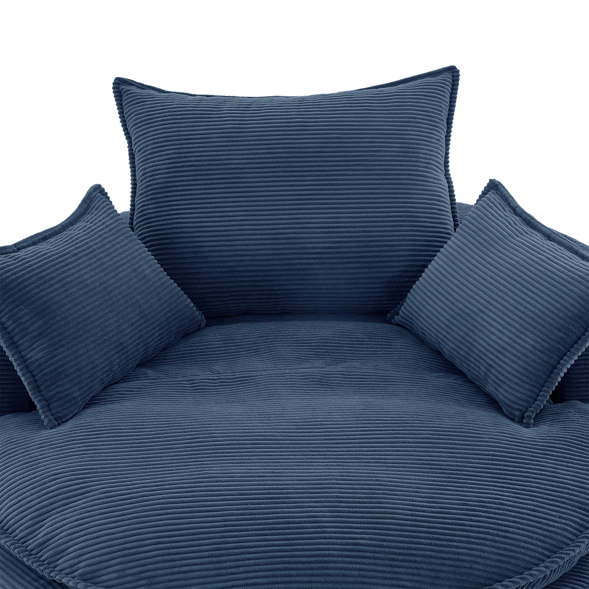 Modern 360° Swivel Sofa Chair With Dual Layer Cushion And Removable Pillows - Blue - Image 18