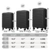 Set 3 Pieces 20" / 24" / 28" Abs Spinner Wheel Luggage, Matching Color, With Combination Lock - Black - Image 3