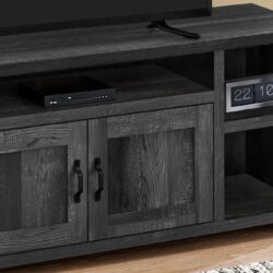 TV Stand, Console, Media Entertainment Center, Storage Cabinet, Transitional - Black