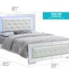 King Bed Elegant Contemporary - White - Image 8