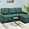 Convertible L Shaped Sectional Sleeper Sofa Bed, Saving Pull Out Couch - Teal - Image 9