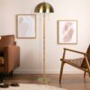 Allure - 2 Light Floor Lamp, Gold, Natural Tube, Double On / Off Pull Chain - Gold / Rattan - Image 6