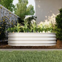 Galvanized Raised Garden Bed Kit For Vegetables Flowers & Herbs Rust Resistant - Silver