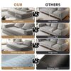 Multifunctional Convertible Sofa Bed With 2 Tumbler Backrests And 2 Pillows, Diy Modern Upholstered Couch - Light Gray - Image 18