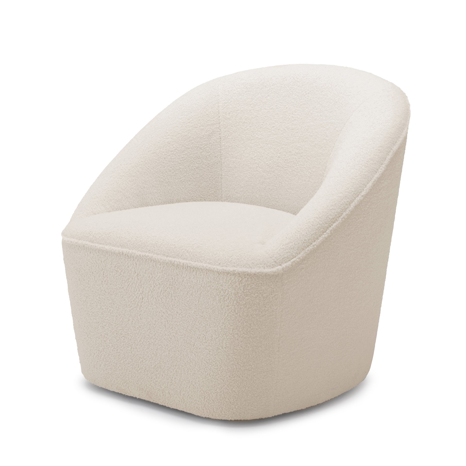 Anson - Swivel Chair With Soft Rounded Back - Off White - Image 5