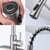 Modern Single Handle Spring High Arc Kitchen Faucet With Water Filter System, Stainless Steel - Brushed Nickel - Image 5