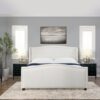 Carmen - King Upholstered Wingback Panel Bed Frame - Antique White - Image 11