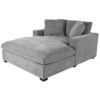 Oversized Chaise, Lounge Chair Classic Design, Soft Fabric, Durable Frame With Solid Wood Legs - Gray - Image 6