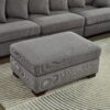 Modular Sectional Sofa, 5 Seater Oversized Convertible L & U Shaped Couch, Corduroy Fabric - Gray - Image 5