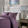 Queen Size Upholstery Headboard With Tufted Buttons And Nailhead Trim - Gray - Image 8