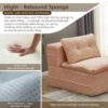 Multi Functional Sectional Sofa Bed With Independent Chaise Lounge And Functional Blanket - Pink - Image 12