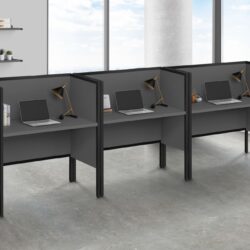 Office Cubicle, Desk, Commercial Grade, Contemporary & Modern - Gray