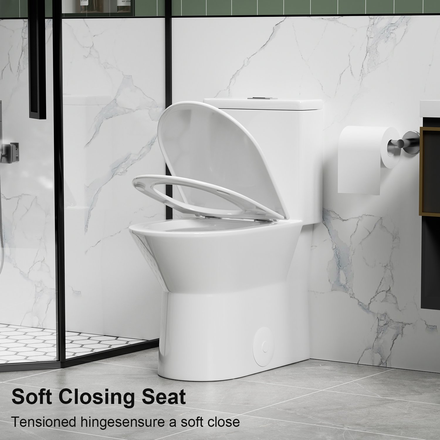 1 Piece Toilet With Dual Flush & Rimless Bowl - Glossy White - Image 10