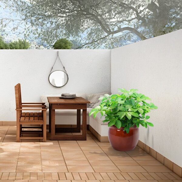 3 Pieces Ceramic Flowerpot, Planter For Patio, Garden Or Windowsills - Orange