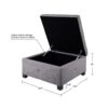 Aspen - Ottoman Soft Close Storage Charcoal Upholstered - Charcoal - Image 3