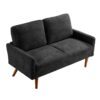Loveseat Sofa, European Style With Sleek Design, Modern & Vintage Flair, Upholstered 2 Seater Couch - Black - Image 3
