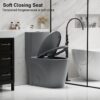1 Piece Tornado Flush Toilet With Soft Close Seat And Dual Flush Siphonic S Trap - Light Gray - Image 13