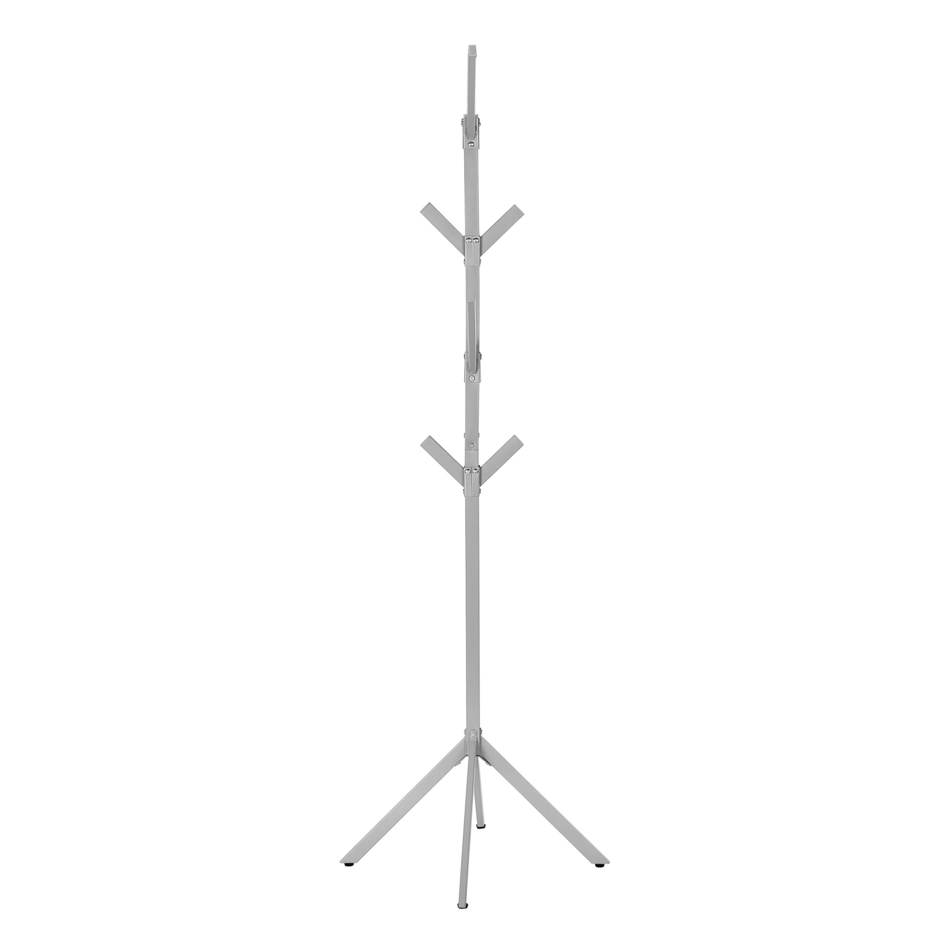 Coat Rack, Hall Tree, Free Standing, 8 Hooks, Entryway, Contemporary & Modern - Silver - Image 5